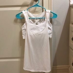 lulu lemon white tank with built in bra!
